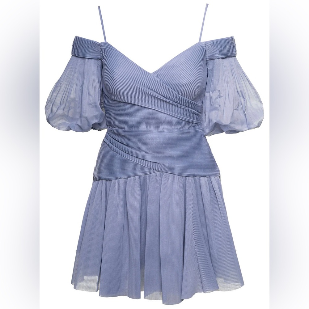 Zimmermann Light Blue Off Shoulder Dress